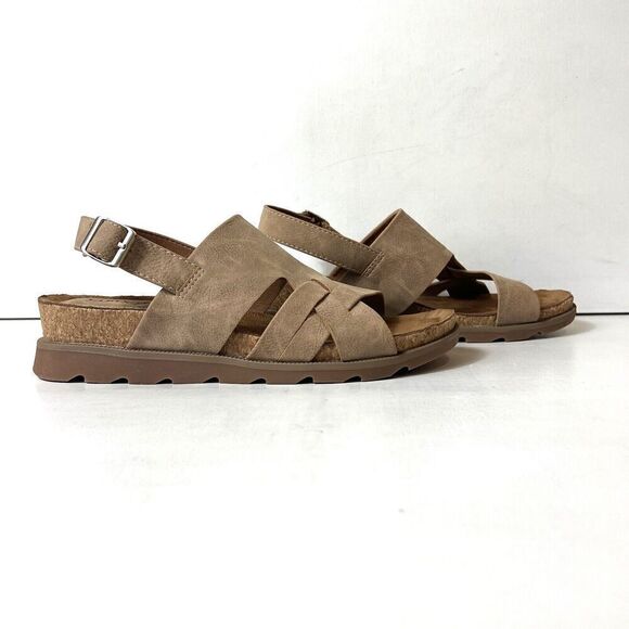 Sofft Eurosoft Faux Leather Cross Straps Womens 10 M Sandals Sling Back Open Toe - Picture 3 of 11